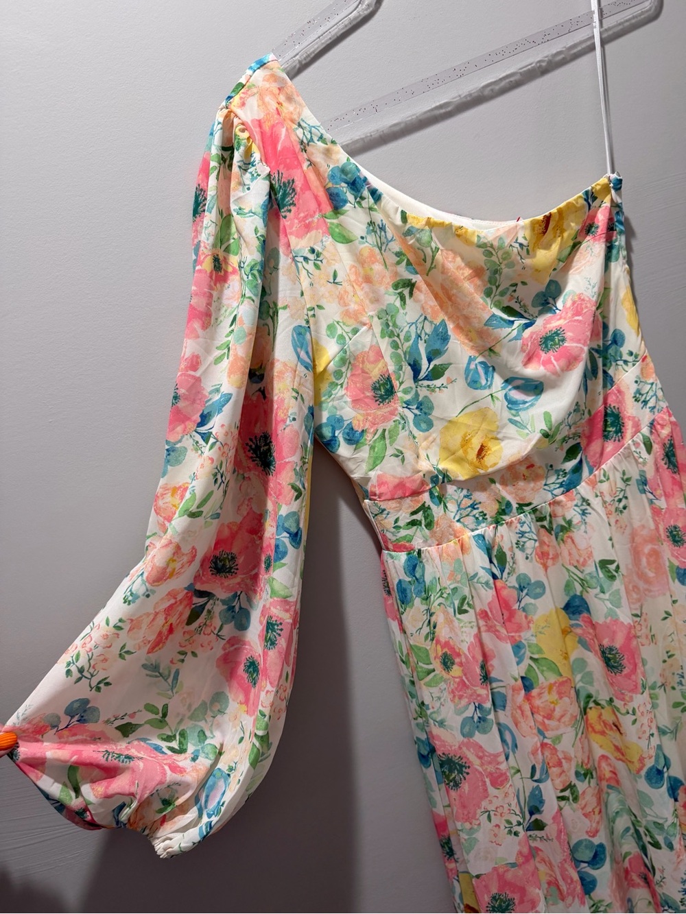 Flying Tomato Floral Midi Dress in White, Pink, Yellow & Blue